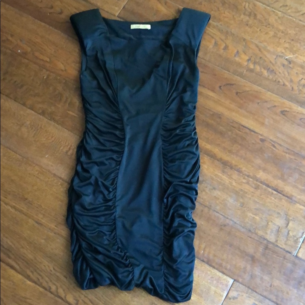 Tight Black Dress - Side Rouching